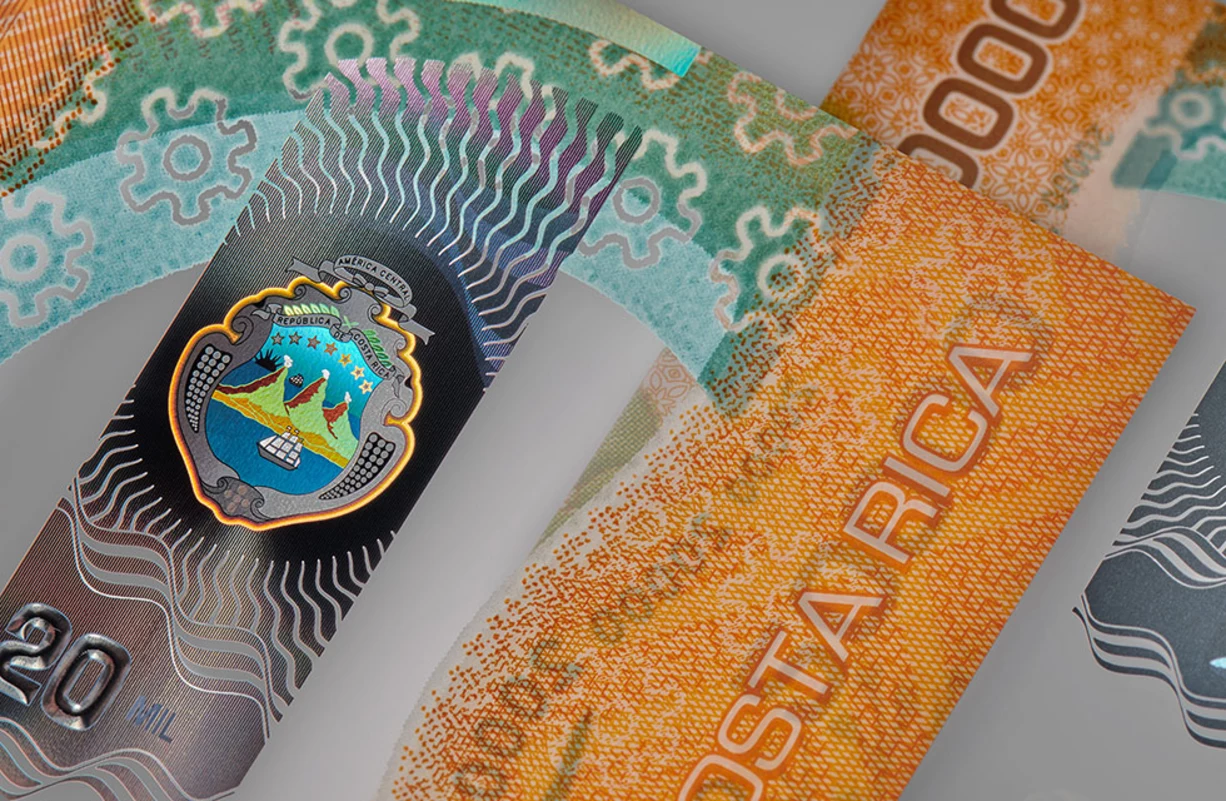 Unsere bewährte KINEGRAM®-Technologie bietet maximalen Fälschungsschutz Farbiges KINEGRAM®-Sicherheitsmerkmal auf Geldschein