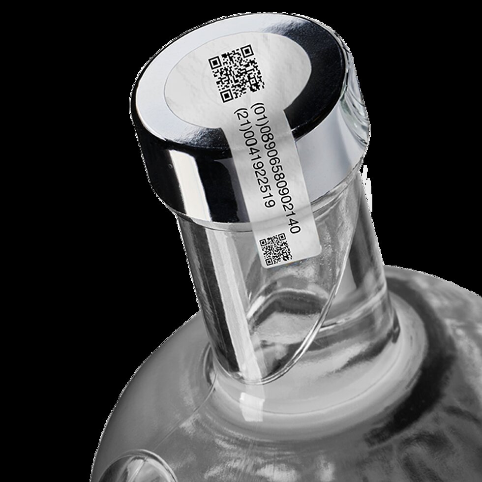 LEONHARD KURZ: Die perfekte Wahl für innovative Etikettendrucktechnologien Flaschenetikett mit QR-Code, bedruckt im Thermotransferverfahren