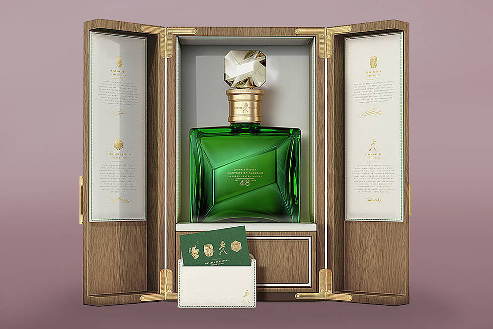 Johnny-Walker-Spezialedition: goldene Umverpackung & goldenes Etikett