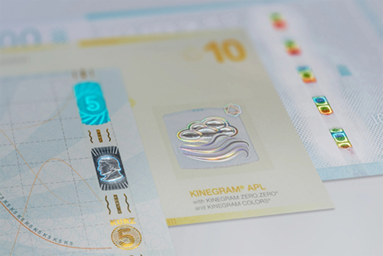 Sichtfenster, Sicherheitsfaden, Guillochen & Co helfen bei der Authentizitätsprüfung Ihrer Banknoten Banknoten mit eingebetteten KINEGRAM®-Sicherheitsmerkmalen