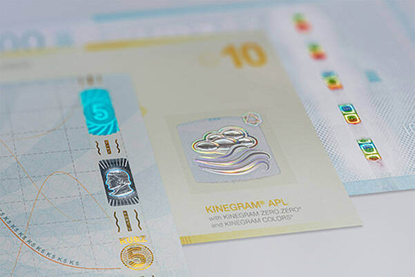 Banknotes with embedded KINEGRAM® security features