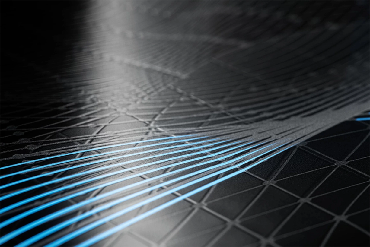 Smart Surfaces: Innovative Oberflächenveredelung mit KURZ BIOFENSE® Strukturierte Oberfläche mit Lichtelementen & Oberflächenveredelung für Automotive